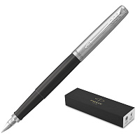 Ручка перьевая Parker Jotter Original Black цвет чернил синий, цвет корпуса серебристый/черный (артикул производителя 2096894) фото Ручка перьевая Parker Jotter Original Black цвет чернил синий, цвет корпуса серебристый/черный (артикул производителя 2096894)