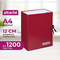 Папка архивная на 2-х завязках Attache А4 120 мм бумвинил до 1200 листов красная складная фото Папка архивная на 2-х завязках Attache А4 120 мм бумвинил до 1200 листов красная складная