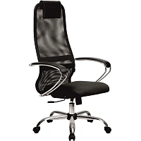 Кресло для руководителя Метта SU-B-8 чёрное (сетка/ткань, металл)