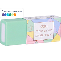 Ластик Deli Macaron ПВХ прямоугольный 50x20x10 мм фото Ластик Deli Macaron ПВХ прямоугольный 50x20x10 мм