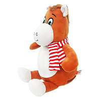 Подарок новогодний ВЕСЕЛЬЧАК В ШАРФЕ "Мягкая игрушка-символ 2026 года", НАБОР конфет 600 г, WELDAY (ВЭЛДЭЙ)