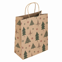 Пакет подарочный КОМПЛЕКТ 10 штук, новогодний, 26x13x32 см, "Kraft Xmas Tree", ЗОЛОТАЯ СКАЗКА, 591959 фото Пакет подарочный КОМПЛЕКТ 10 штук, новогодний, 26x13x32 см, "Kraft Xmas Tree", ЗОЛОТАЯ СКАЗКА, 591959