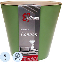 Горшок для цветов InGreen London 5 л зеленый (23х20.8 см) фото Горшок для цветов InGreen London 5 л зеленый (23х20.8 см)