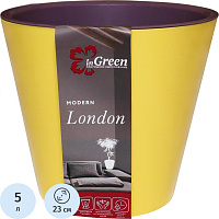 Горшок для цветов InGreen London 5 л желтый/фиолетовый (23х20.8 см) фото Горшок для цветов InGreen London 5 л желтый/фиолетовый (23х20.8 см)