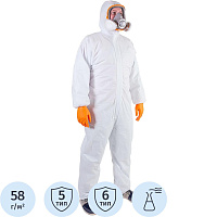 Комбинезон одноразовый с капюшоном Jeta Safety белый 58 г/кв.м (размер 48-50, М, JPC58) фото Комбинезон одноразовый с капюшоном Jeta Safety белый 58 г/кв.м (размер 48-50, М, JPC58)