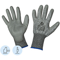 Перчатки для защиты от порезов Jeta Safety JCP051 с полиуретановым покрытием класс защиты 5 (13 класс вязки, размер 9 (L)) фото Перчатки для защиты от порезов Jeta Safety JCP051 с полиуретановым покрытием класс защиты 5 (13 класс вязки, размер 9 (L))