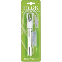 Нож для художественных работ, алюм., большой, 2 запасн. лезвия,2-246/03