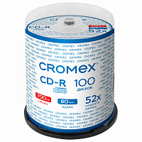 Диски CD-R CROMEX, 700 Mb, 52x, Cake Box (упаковка на шпиле), КОМПЛЕКТ 100 шт., 513778 фото Диски CD-R CROMEX, 700 Mb, 52x, Cake Box (упаковка на шпиле), КОМПЛЕКТ 100 шт., 513778
