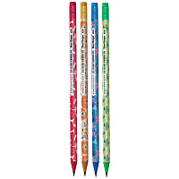 Карандаш ч/г Berlingo "Flowers" HB, круглый, заточен., с ластиком, пластик., ассорти