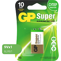 Батарейка крона (6LR61) GP Super (1604A-5CR1) фото Батарейка крона (6LR61) GP Super (1604A-5CR1)