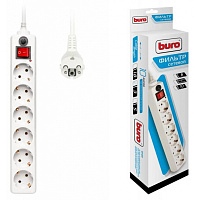 Сетевой фильтр Buro 600SH-1.8-W на 6 розеток 1.8 метра фото Сетевой фильтр Buro 600SH-1.8-W на 6 розеток 1.8 метра
