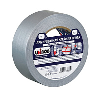 Клейкая лента армированная Unibob 48 мм х 10 м 190 мкм серая фото Клейкая лента армированная Unibob 48 мм х 10 м 190 мкм серая