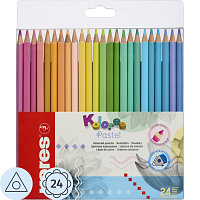 Карандаши цветные Kores Kolores Pastel 24 карандаша 24 цвета трёхгранные (пастельные) фото Карандаши цветные Kores Kolores Pastel 24 карандаша 24 цвета трёхгранные (пастельные)