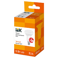 Лампа светодиодная IEK Eco R 5Вт E14 3000К 450Лм LLE-R50-5-230-30-E14 фото Лампа светодиодная IEK Eco R 5Вт E14 3000К 450Лм LLE-R50-5-230-30-E14