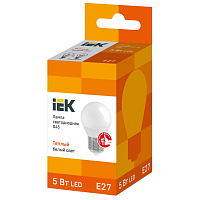 Лампа светодиодная IEK Eco G 5Вт E27 3000К 450Лм LLE-G45-5-230-30-E27 фото Лампа светодиодная IEK Eco G 5Вт E27 3000К 450Лм LLE-G45-5-230-30-E27