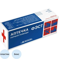 Аптечка первой помощи офисная ФЭСТ Мини (бокс пластиковый) фото Аптечка первой помощи офисная ФЭСТ Мини (бокс пластиковый)