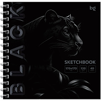 Скетчбук 40л., 170*170 BG "Black. Tiger", на гребне, soft tuch, выборочный лак, 120г/м2 фото Скетчбук 40л., 170*170 BG "Black. Tiger", на гребне, soft tuch, выборочный лак, 120г/м2