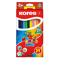 Карандаши цветные Kores Jumbo 24 карандаша 24 цвета трёхгранные (утолщённые) фото Карандаши цветные Kores Jumbo 24 карандаша 24 цвета трёхгранные (утолщённые)
