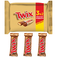 Шоколадные батончики Twix (3 штуки по 55 г) фото Шоколадные батончики Twix (3 штуки по 55 г)