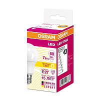 Лампа светодиодная Osram LS CLA60 А 7Вт E27 2700К 600Лм (4058075695658) фото Лампа светодиодная Osram LS CLA60 А 7Вт E27 2700К 600Лм (4058075695658)
