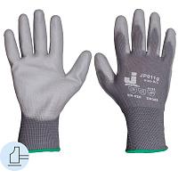 Перчатки рабочие защитные Jeta Safety JP011 нейлоновые с полиуретановым покрытием серые (4 нити, 13 класс, размер 7 (S), 12 пар в упаковке) фото Перчатки рабочие защитные Jeta Safety JP011 нейлоновые с полиуретановым покрытием серые (4 нити, 13 класс, размер 7 (S), 12 пар в упаковке)