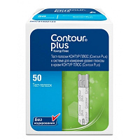 Тест-полоски для определения глюкозы Contour Plus № 50 фото Тест-полоски для определения глюкозы Contour Plus № 50