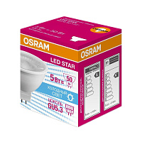 Лампа светодиодная Osram LSMR1650110 MR 5Вт GU5.3 5000К 400Лм (4058075481190) фото Лампа светодиодная Osram LSMR1650110 MR 5Вт GU5.3 5000К 400Лм (4058075481190)