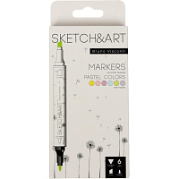 Набор маркеров для скетчинга Sketch&Art Пастельные цвета двухсторонние 6 цветов (толщина линии 1-5 мм) фото Набор маркеров для скетчинга Sketch&Art Пастельные цвета двухсторонние 6 цветов (толщина линии 1-5 мм)