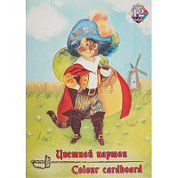 Картон цветной Лилия Холдинг Кот в сапогах (А4, 12 листов, 12 цветов, мелованный) фото Картон цветной Лилия Холдинг Кот в сапогах (А4, 12 листов, 12 цветов, мелованный)