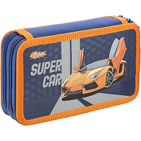 Пенал двухсекционный Комус Класс Super car синий фото Пенал двухсекционный Комус Класс Super car синий