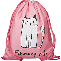 Мешок для сменной обуви Комус Класс Friendly cats 360x470 мм розовый с 1 отделением фото Мешок для сменной обуви Комус Класс Friendly cats 360x470 мм розовый с 1 отделением