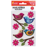 Наклейки из фетра "Птички", 11 шт., ассорти, ОСТРОВ СОКРОВИЩ, 661483 фото Наклейки из фетра "Птички", 11 шт., ассорти, ОСТРОВ СОКРОВИЩ, 661483