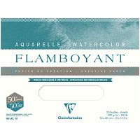 Бумага для акварели, 20л., 310*410мм, Clairefontaine "Flamboyant", 300г/м2, экстра-торшон, склейка фото Бумага для акварели, 20л., 310*410мм, Clairefontaine "Flamboyant", 300г/м2, экстра-торшон, склейка