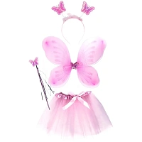 Набор карнавальный детский Magic Time розовый (крылья, ободок, волшебная палочка, юбка)