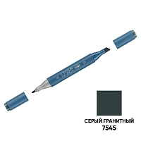 Маркер двусторонний для скетчинга Гамма "Студия", серый гранитный, корпус трехгранный, пулевид./клиновид. наконечники фото Маркер двусторонний для скетчинга Гамма "Студия", серый гранитный, корпус трехгранный, пулевид./клиновид. наконечники