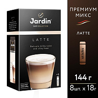 Кофе порционный растворимый Jardin 3 в 1 Latte 8 пакетиков по 18 г фото Кофе порционный растворимый Jardin 3 в 1 Latte 8 пакетиков по 18 г