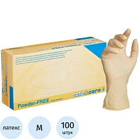 Перчатки медицинские смотровые латексные Safe and Care TL/DL202 текстурированные нестерильные двойного хлорирования размер M (7-8) жёлтые (50 пар/100 