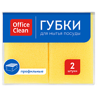 Губки для посуды OfficeClean, поролон с абразивным слоем, профильные, 9,6*6,4*4,2см, 2шт. фото Губки для посуды OfficeClean, поролон с абразивным слоем, профильные, 9,6*6,4*4,2см, 2шт.