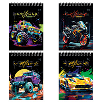 Блокнот А6 60л. на гребне BG "Bright cars фото Блокнот А6 60л. на гребне BG "Bright cars
