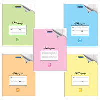 Тетрадь 18 л. BRAUBERG "ЭКО", клетка, обложка картон 170 г/м2, ПАСТЕЛЬНАЯ С УГОЛКОМ, 402804