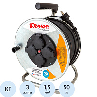 Удлинитель на катушке металл Комус КГ 3x1.5 кв.мм 50 м 16 А 3600 Вт IP44 с заземлением 4 розетки фото Удлинитель на катушке металл Комус КГ 3x1.5 кв.мм 50 м 16 А 3600 Вт IP44 с заземлением 4 розетки