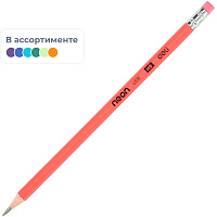 Карандаш чернографитный HB с ластиком Deli Neon заточенный трехгранный фото Карандаш чернографитный HB с ластиком Deli Neon заточенный трехгранный