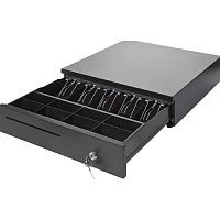 Денежный ящик PayTor HT-410P для касс ККМ Штрих 415х410х100 мм черный фото Денежный ящик PayTor HT-410P для касс ККМ Штрих 415х410х100 мм черный