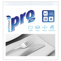 Салфетки бумажные Protissue 33x33 см белые 1-слойные 100 штук в упаковке фото Салфетки бумажные Protissue 33x33 см белые 1-слойные 100 штук в упаковке