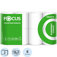 Бумага туалетная Focus EconomicChoice 2слбел 100%цел 16,2м 8рул/уп 5056378 фото Бумага туалетная Focus EconomicChoice 2слбел 100%цел 16,2м 8рул/уп 5056378