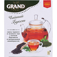 Чай зеленый черный Grand Чайный букет 100 пакетиков фото Чай зеленый черный Grand Чайный букет 100 пакетиков