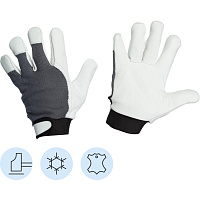 Перчатки рабочие утепленные Jeta Safety Winter Mechanic JLE305 кожаные белые/черные (размер 10, XL) фото Перчатки рабочие утепленные Jeta Safety Winter Mechanic JLE305 кожаные белые/черные (размер 10, XL)
