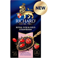 Чай черный Richard Royal Goji & Wild Strawberry 25 пакетиков (ягоды годжи, земляника) фото Чай черный Richard Royal Goji & Wild Strawberry 25 пакетиков (ягоды годжи, земляника)