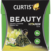 Чай зеленый Curtis Beauty 15 пирамидок (виноград, жасмин) фото Чай зеленый Curtis Beauty 15 пирамидок (виноград, жасмин)