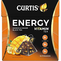 Чай черный Curtis Energy 15 пирамидок (имбирь, манго) фото Чай черный Curtis Energy 15 пирамидок (имбирь, манго)